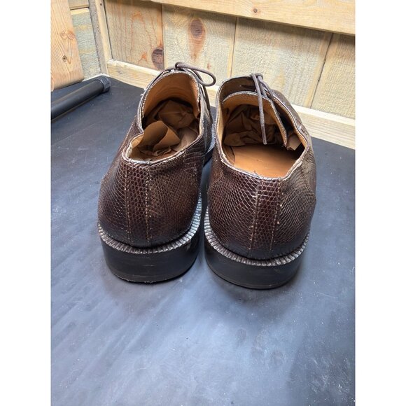 David Eden Mens Genuine Crocodile Dress Shoes Size 10 Brown